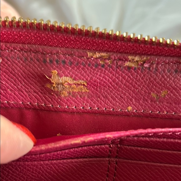Coach Brown and Pink Signature Canvas Wallet - Picture 7 of 10